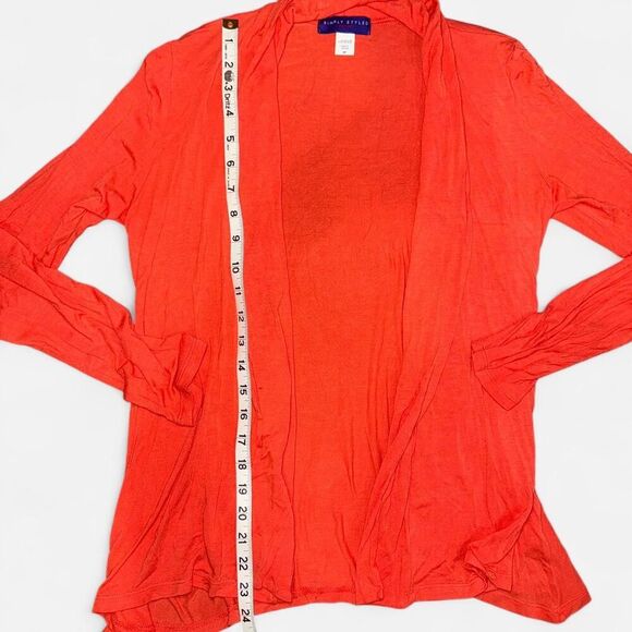 Coral Lightweight Flowy Open Jersey Knit Cardigan - Picture 5 of 7